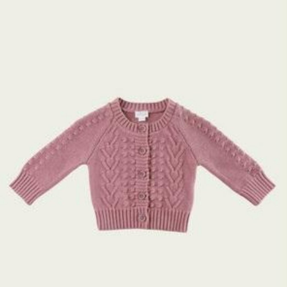 Jamie Kay Cable Cardigan in Plum girls size 3